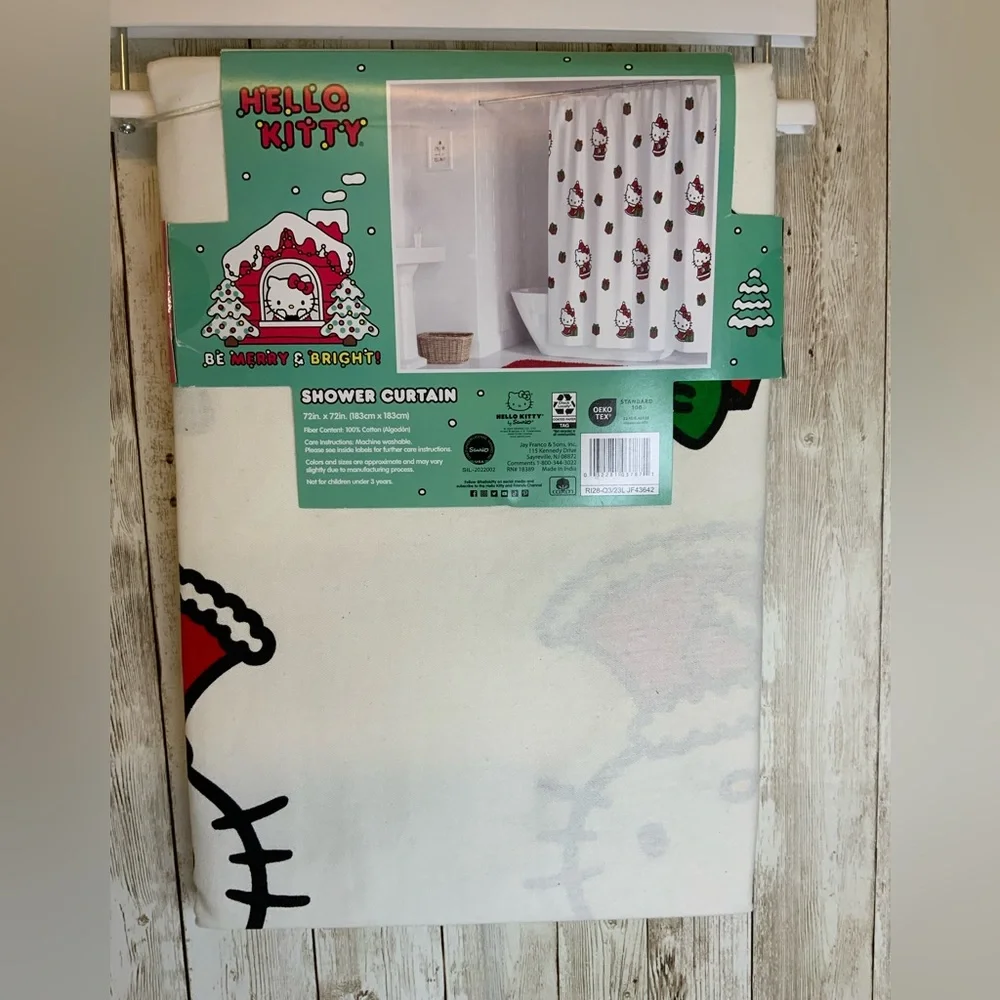 Hello Kitty christmas shower curtain
